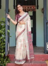 Linen 137 By Almari Pure Linen Saree With Tassels Wholesale Price In Surat
